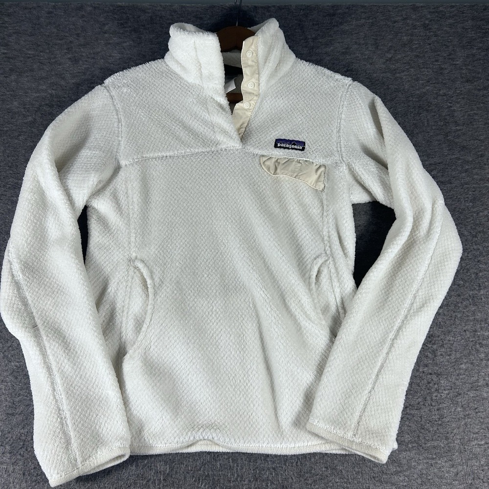Patagonia Re-Tool Snap-T Womens Sz S Polartec Thermal Pro Fleece Pullover White